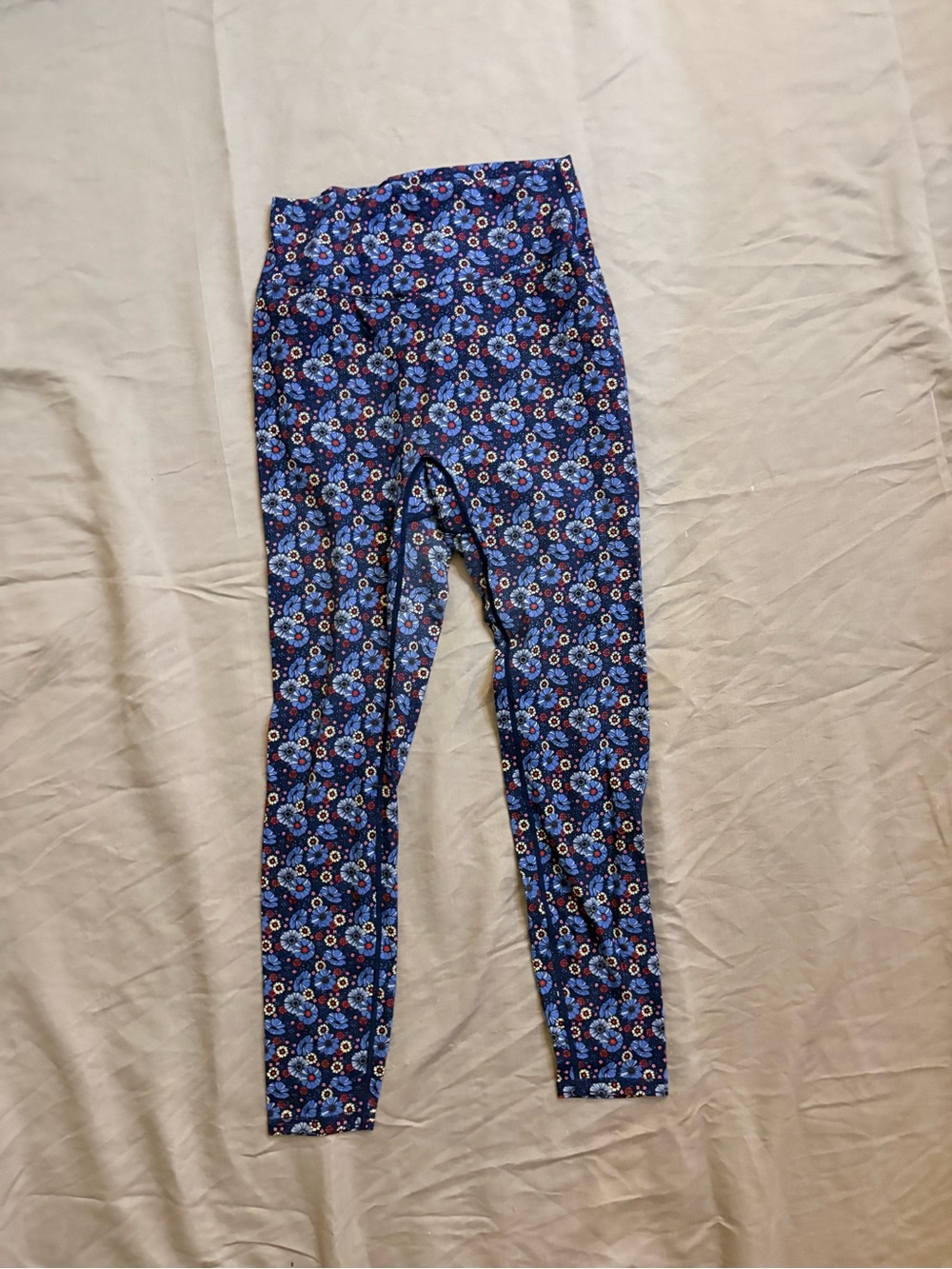 BuffBunny Blue Floral Print Leggings L